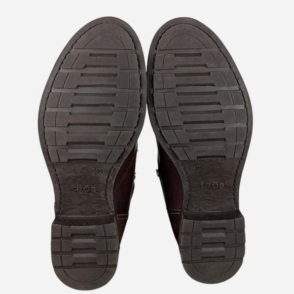 Taos Captain Boots Brown Full Grain Leather Casual Zip Lace Up Size US 9-9.5 - Picture 7 of 9